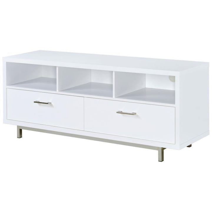 Casey - 2 - Drawer Engineered Wood TV Stand - White TV Stand modern furniture Contempo Furniture