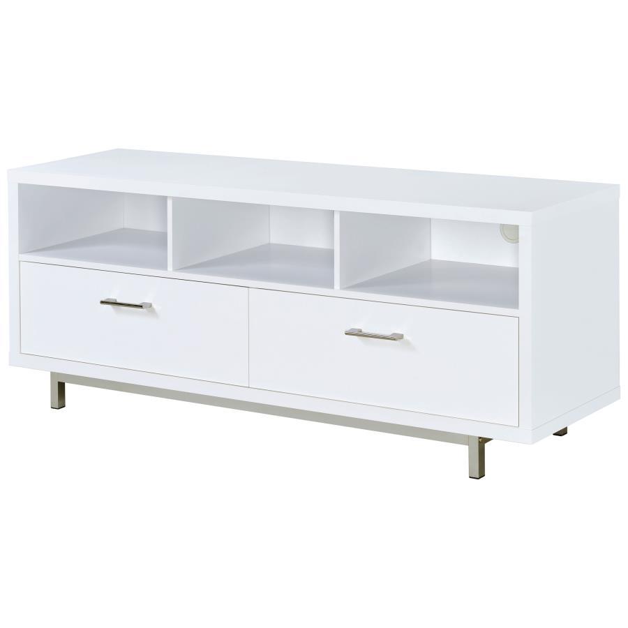 Casey - 2 - Drawer Engineered Wood TV Stand - White TV Stand modern furniture Contempo Furniture