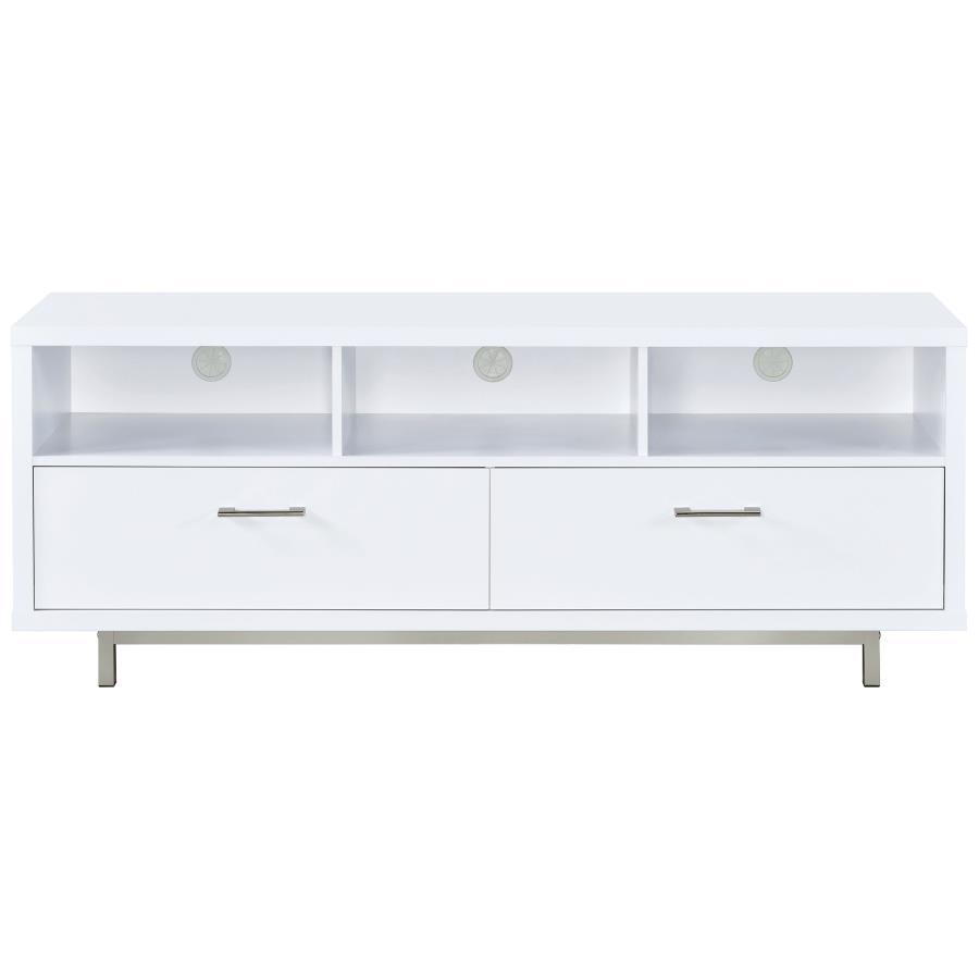 Casey - 2 - Drawer Engineered Wood TV Stand - White TV Stand modern furniture Contempo Furniture