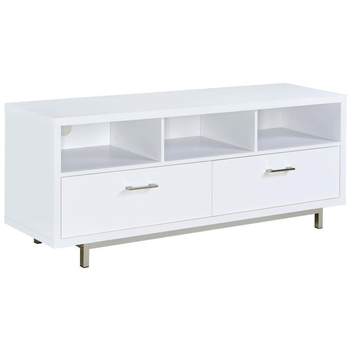 Casey - 2 - Drawer Engineered Wood TV Stand - White TV Stand modern furniture Contempo Furniture