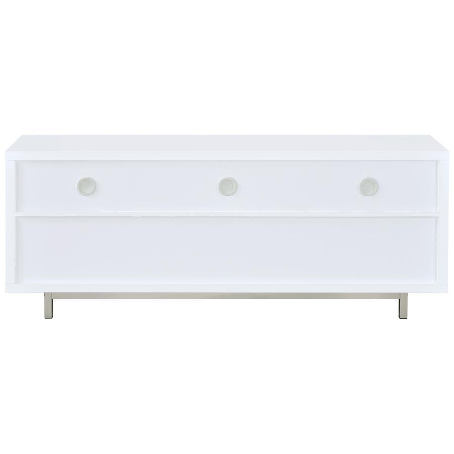 Casey - 2 - Drawer Engineered Wood TV Stand - White TV Stand modern furniture Contempo Furniture