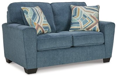 Cashton Loveseat - Blue Stationary Loveseat modern furniture Contempo Furniture