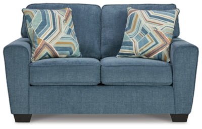 Cashton Loveseat - Blue Stationary Loveseat modern furniture Contempo Furniture