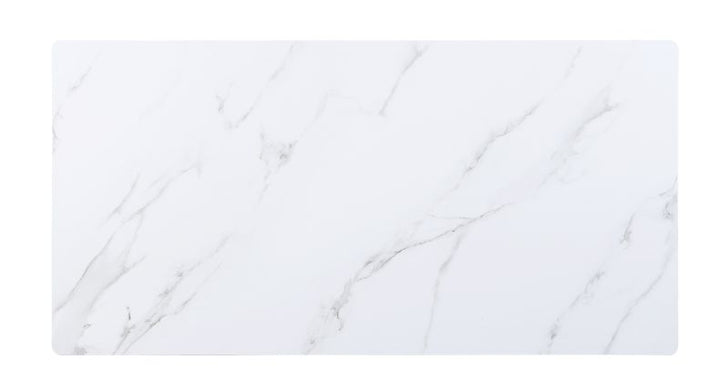 Caspian Dining Table - White Faux Marble Top &amp; Black – room view 2
