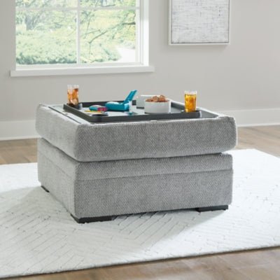 Casselbury Ottoman With Storage - Dark Gray Storage Ottoman modern furniture Contempo Furniture