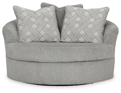 Casselbury Oversized Swivel Accent Chair - Dark Gray Swivel Chair modern furniture Contempo Furniture