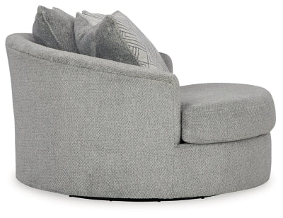 Casselbury Oversized Swivel Accent Chair - Dark Gray Swivel Chair modern furniture Contempo Furniture
