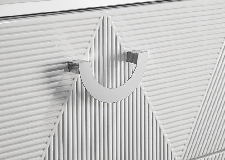 Cassia - 2 - Drawer Nightstand Bedside Table - White High Gloss Accent Nightstand modern furniture Contempo Furniture