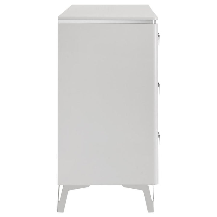 Cassia - 6 - Drawer Bedroom Dresser Cabinet - White High Gloss Dressers modern furniture Contempo Furniture