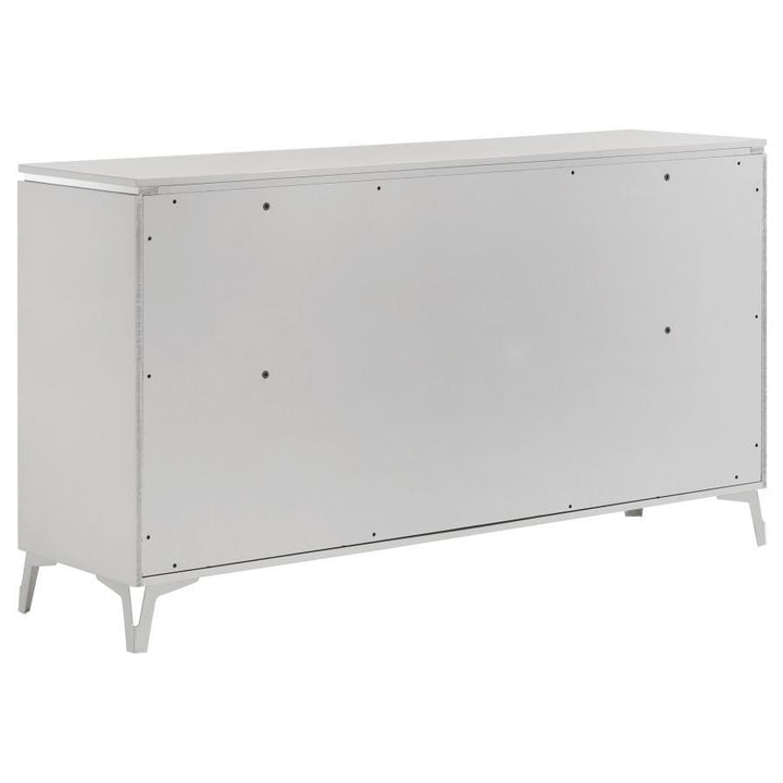 Cassia - 6 - Drawer Bedroom Dresser Cabinet - White High Gloss Dressers modern furniture Contempo Furniture