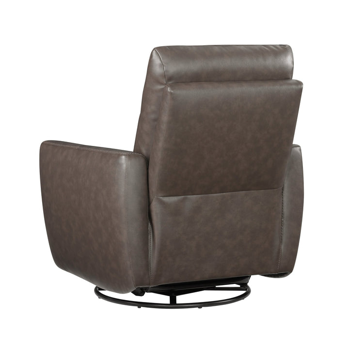 Cassian Swivel Glider Recliner Chair – Top Grain Leather Manual Reclining Chair Swivel Glider Chair modern furniture Contempo Furniture