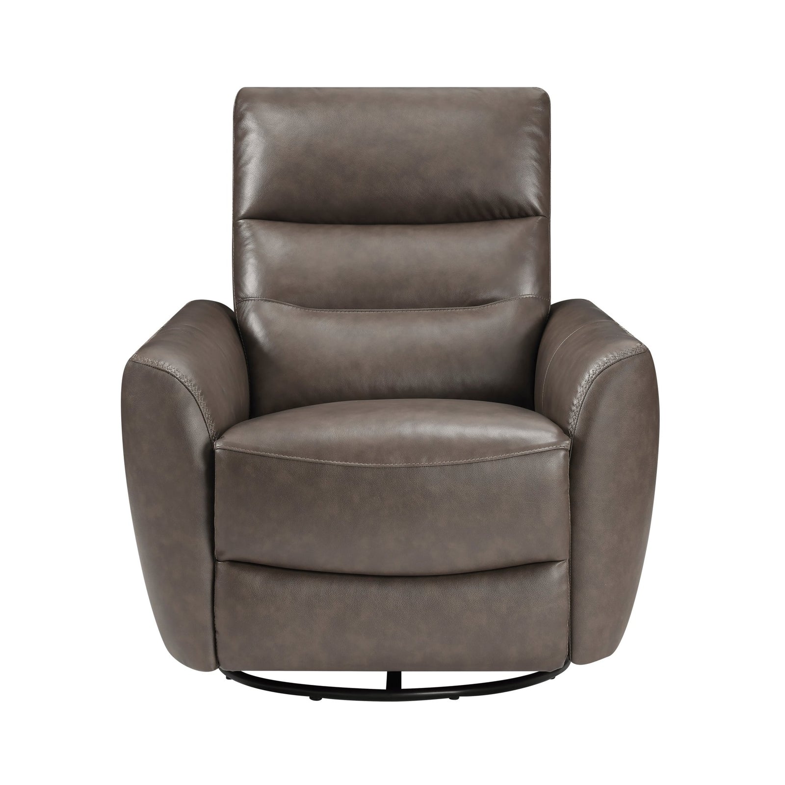 Cassian Swivel Glider Recliner Chair – Top Grain Leather Manual Reclining Chair Swivel Glider Chair modern furniture Contempo Furniture