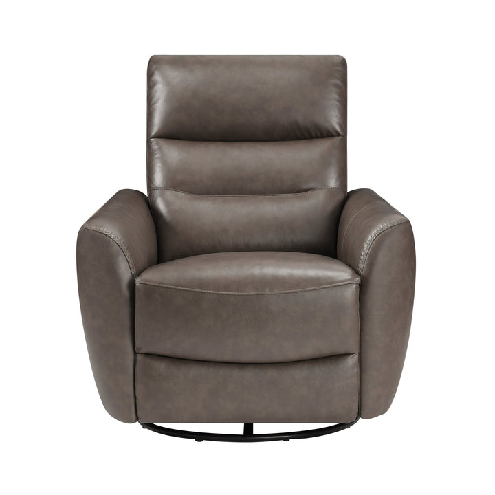 Cassian Swivel Glider Recliner Chair – Top Grain Leather Manual Reclining Chair Swivel Glider Chair modern furniture Contempo Furniture