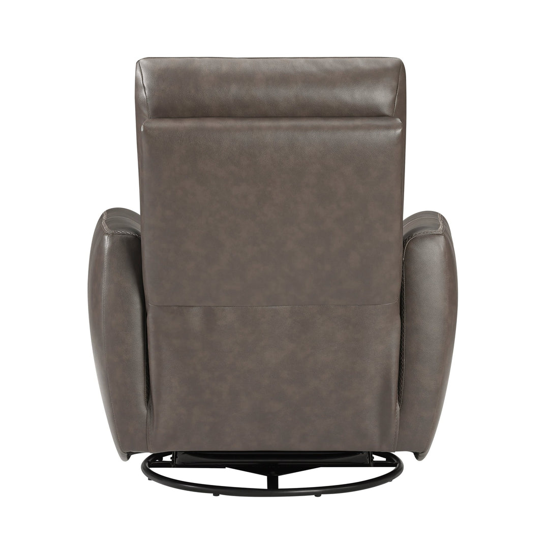 Cassian Swivel Glider Recliner Chair – Top Grain Leather Manual Reclining Chair Swivel Glider Chair modern furniture Contempo Furniture