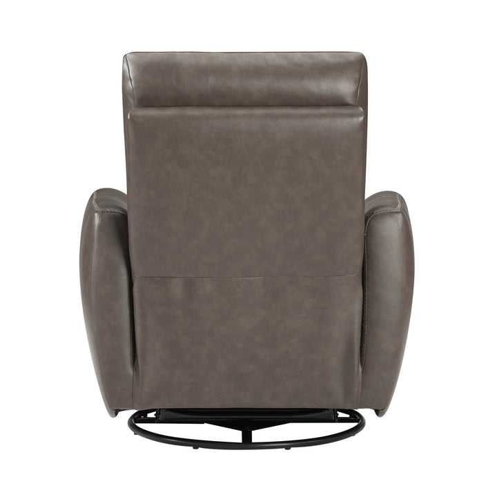Cassian Swivel Glider Recliner Chair – Top Grain Leather Manual Reclining Chair Swivel Glider Chair modern furniture Contempo Furniture