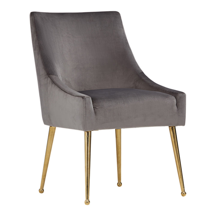 Castana Modern Grey Velvet &amp; Gold Dining Chair (Set of 2)
