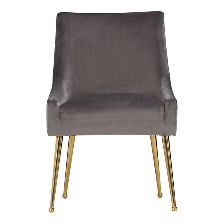 Castana Modern Grey Velvet &amp; Gold Dining Chair (Set of 2)