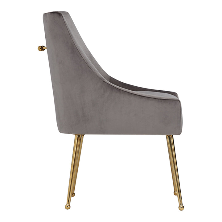 Castana Modern Grey Velvet &amp; Gold Dining Chair (Set of 2)