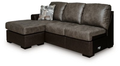 Castille Way Left - Arm Facing Sofa Chaise - Dark Brown Stationary Sofa modern furniture Contempo Furniture