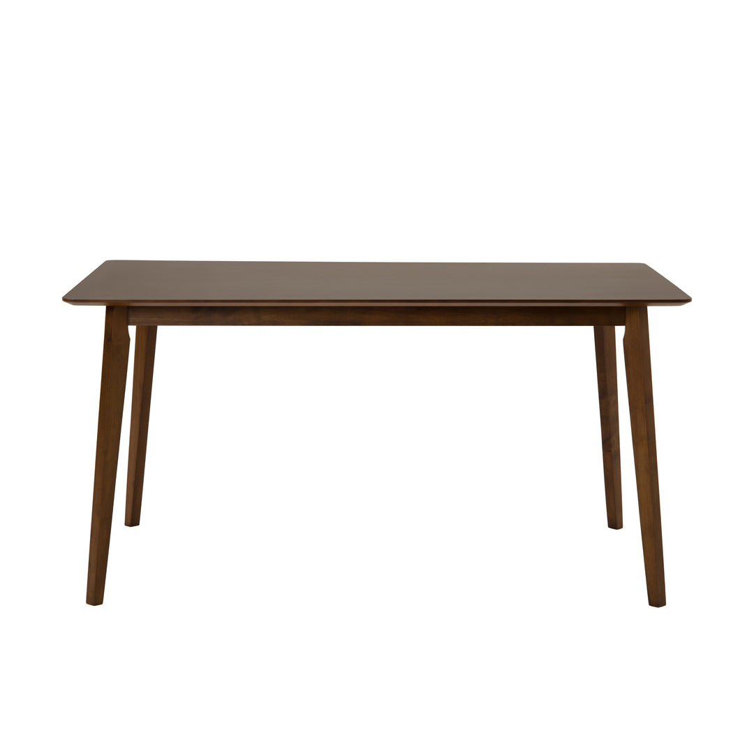 Castillo + Jordan - Modern Grey Fabric + Walnut 6-Piece Dining Set