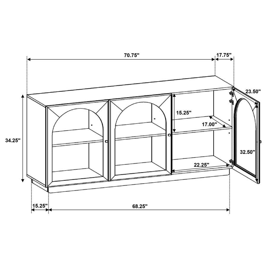 Castlewood - Dining Sideboard Buffet Server - Brown Oak Servers modern furniture Contempo Furniture