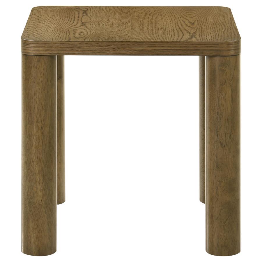 Castlewood - Engineered Wood Accent Side End Table - Brown Oak End Table modern furniture Contempo Furniture