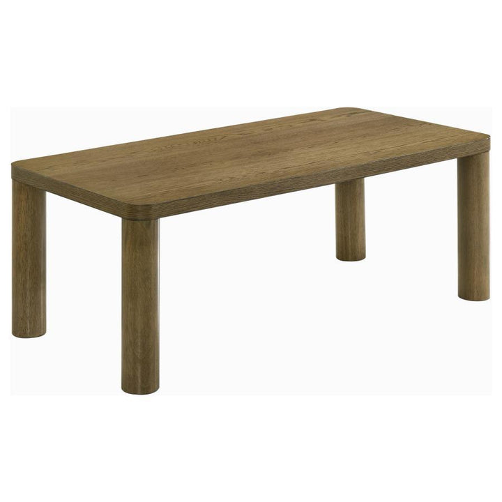 Castlewood - Engineered Wood Cocktail Coffee Table - Brown Oak Coffee Table modern furniture Contempo Furniture