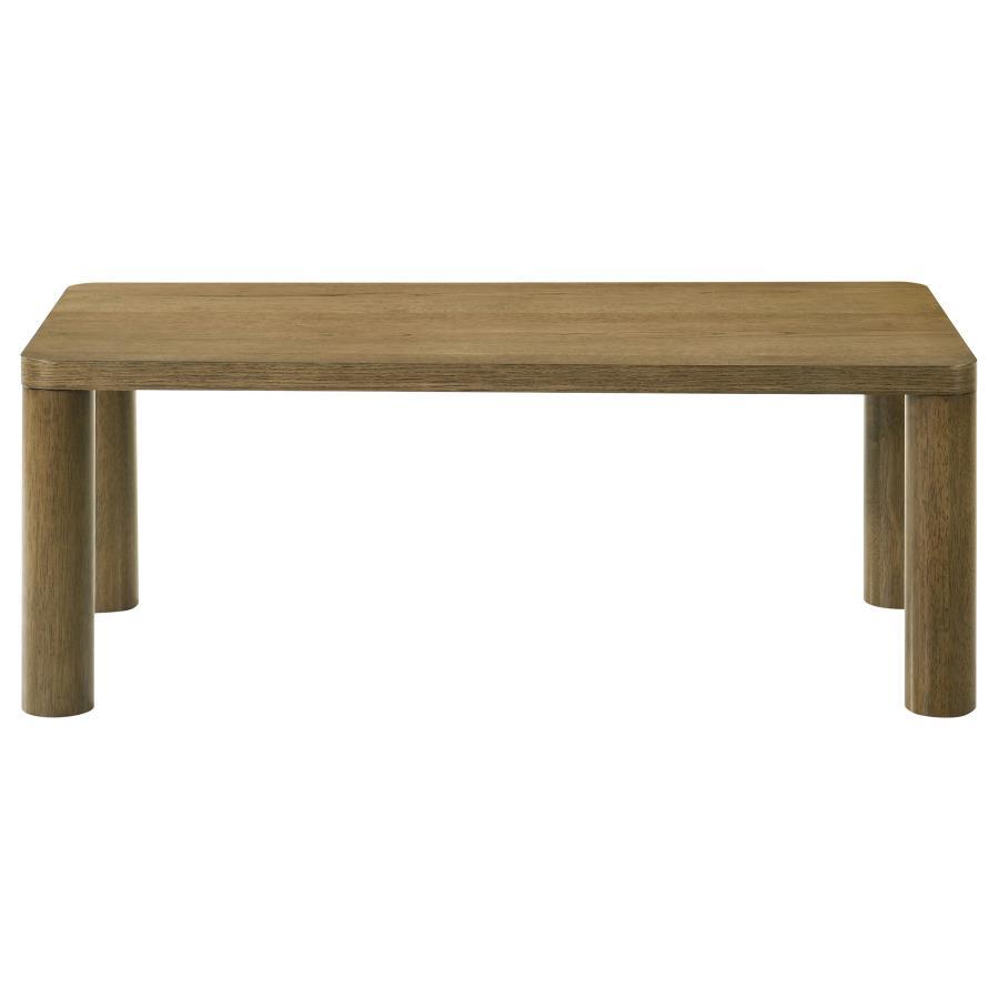 Castlewood - Engineered Wood Cocktail Coffee Table - Brown Oak Coffee Table modern furniture Contempo Furniture