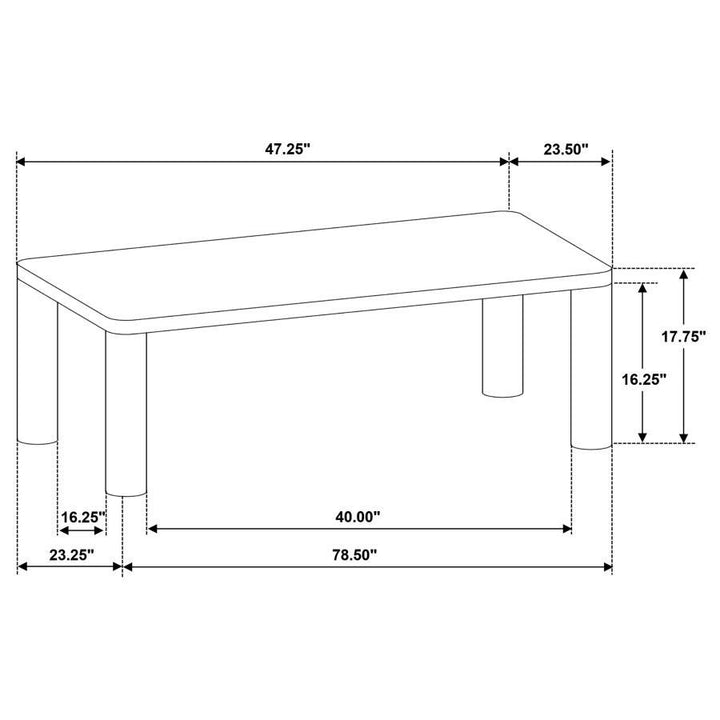 Castlewood - Engineered Wood Cocktail Coffee Table - Brown Oak Coffee Table modern furniture Contempo Furniture