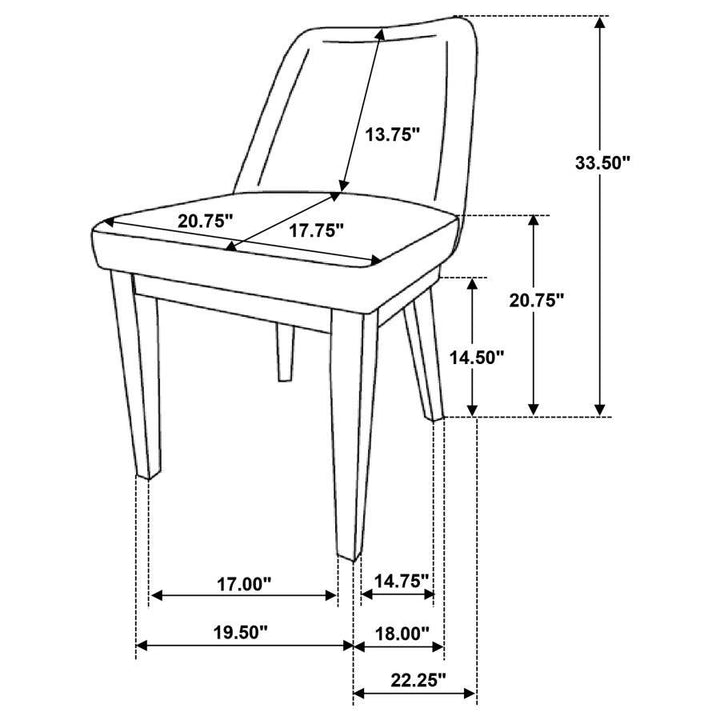 Castlewood - Upholstered Dining Chair (Set of 2) - Brown Oak Chair Set modern furniture Contempo Furniture
