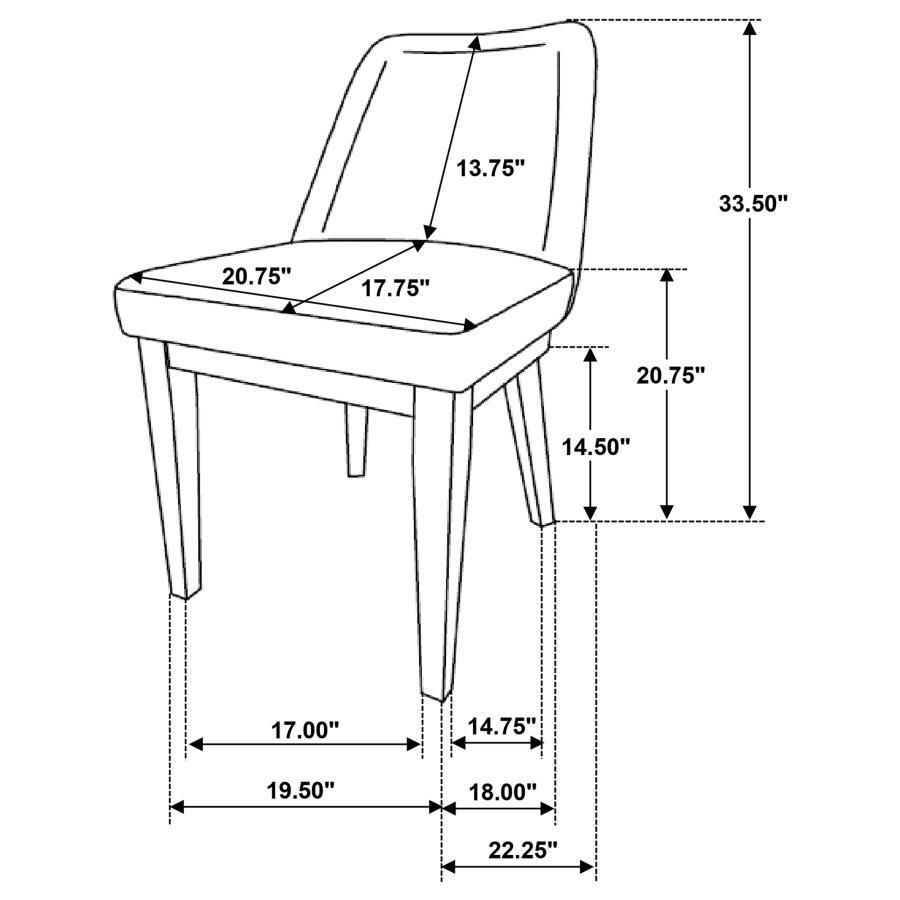 Castlewood - Upholstered Dining Chair (Set of 2) - Brown Oak Chair Set modern furniture Contempo Furniture