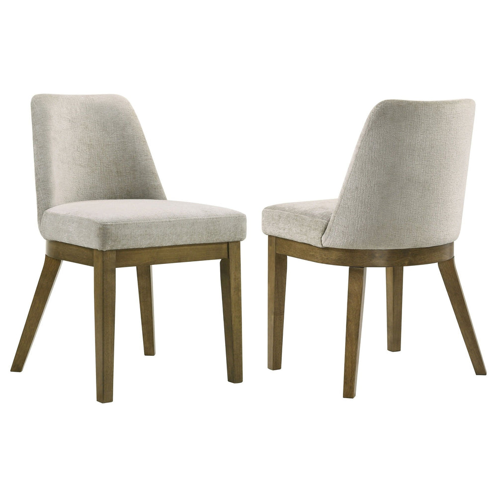Castlewood - Upholstered Dining Chair (Set of 2) - Brown Oak Chair Set modern furniture Contempo Furniture