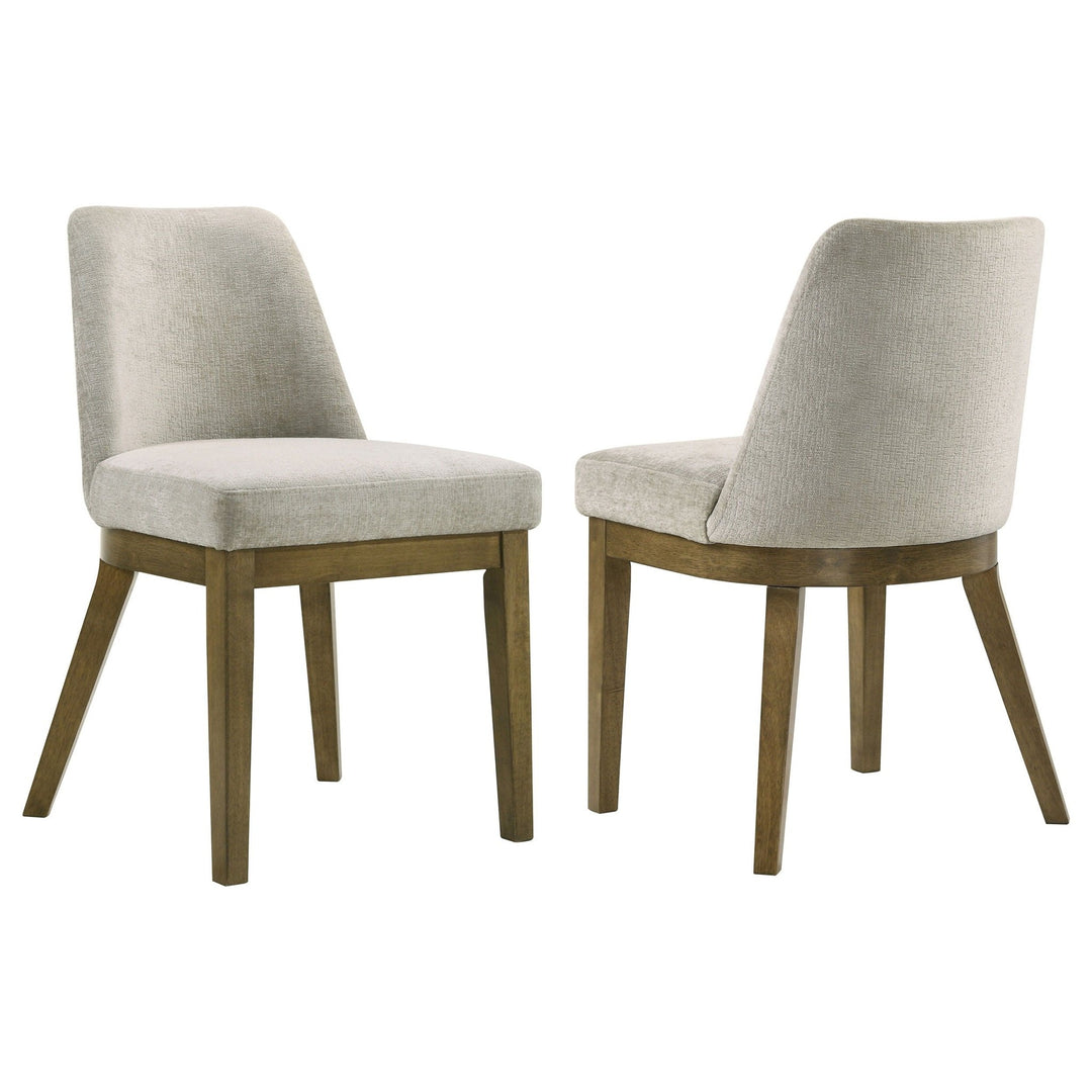 Castlewood - Upholstered Dining Chair (Set of 2) - Brown Oak Chair Set modern furniture Contempo Furniture