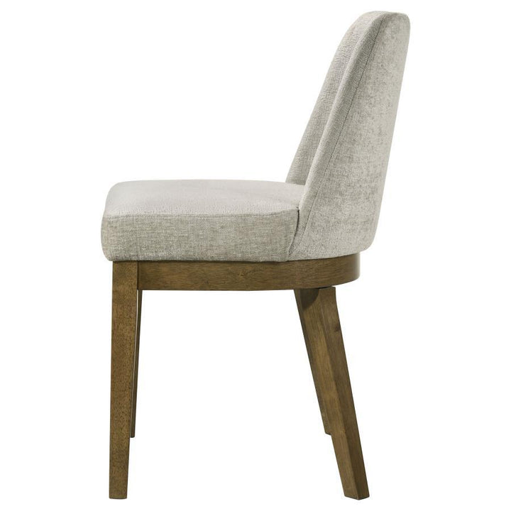 Castlewood - Upholstered Dining Chair (Set of 2) - Brown Oak Chair Set modern furniture Contempo Furniture