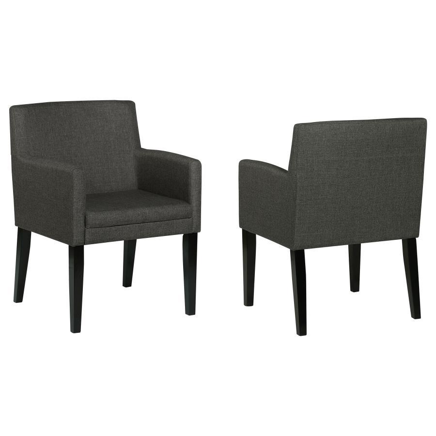 Catherine - Upholstered Dining Arm Chair (Set of 2) - Gray Chair Set modern furniture Contempo Furniture