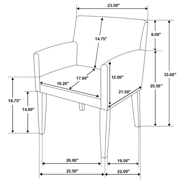 Catherine - Upholstered Dining Arm Chair (Set of 2) - Gray Chair Set modern furniture Contempo Furniture
