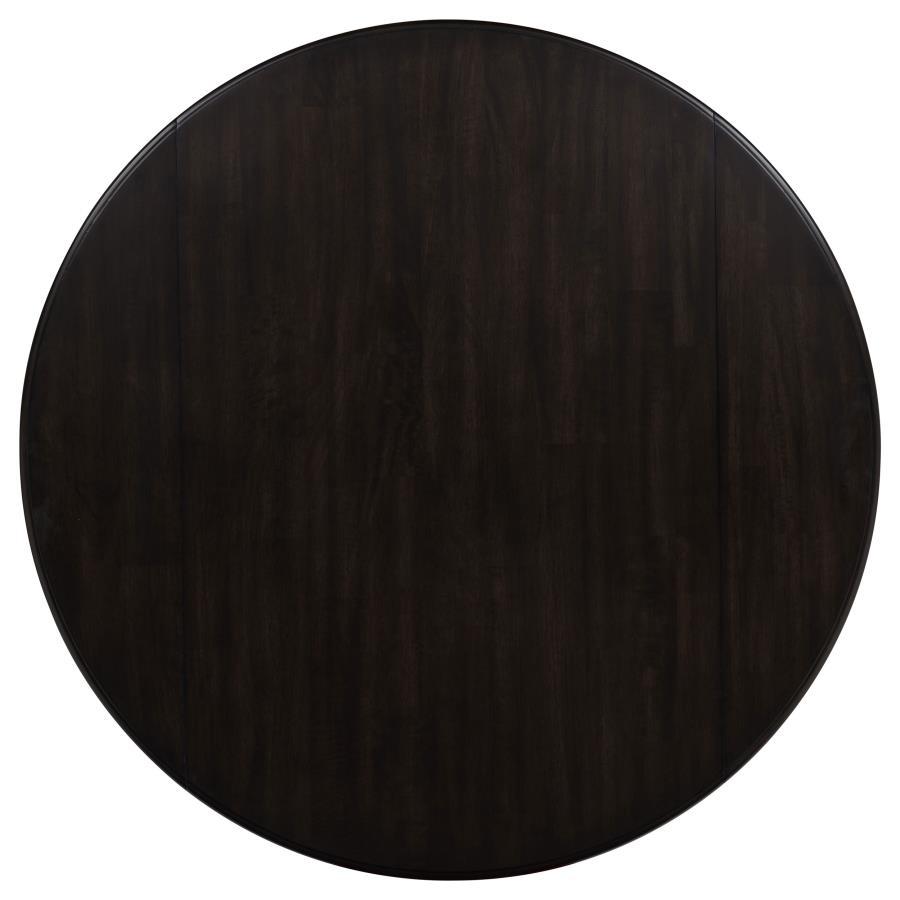 Catley - 5 Piece Round Drop Leaf Dining Table Set - Dark Coffee 5 - Piece Dining Room Set modern furniture Contempo Furniture