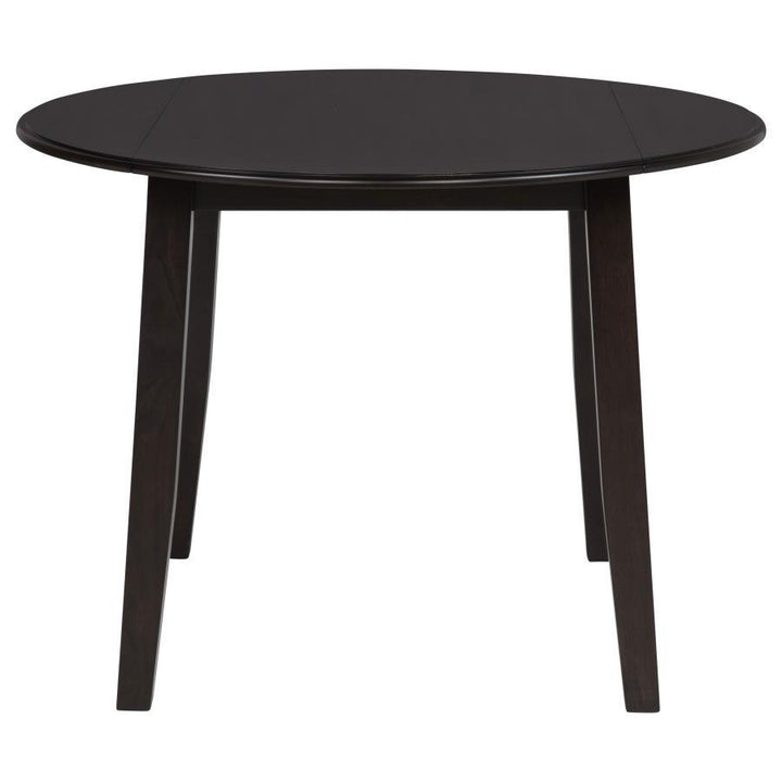 Catley - 5 Piece Round Drop Leaf Dining Table Set - Dark Coffee 5 - Piece Dining Room Set modern furniture Contempo Furniture