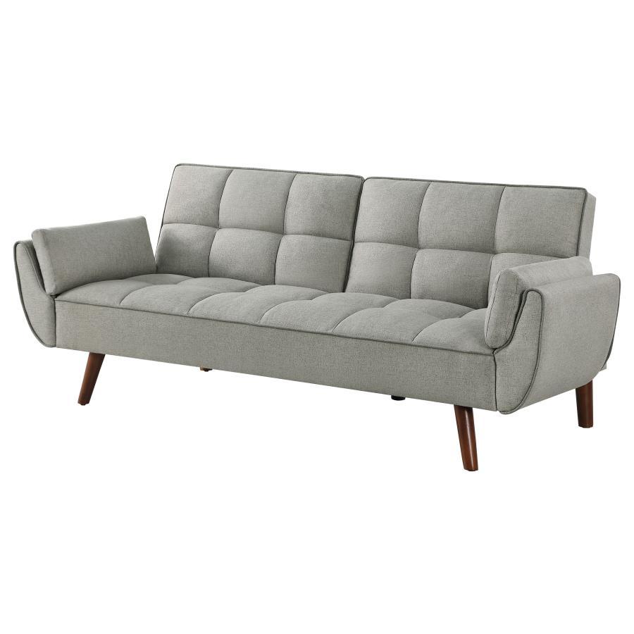 Caufield - Upholstered Tufted Convertible Sofa Bed - Gray Futon Sofa modern furniture Contempo Furniture