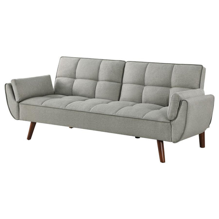 Caufield - Upholstered Tufted Convertible Sofa Bed - Gray Futon Sofa modern furniture Contempo Furniture
