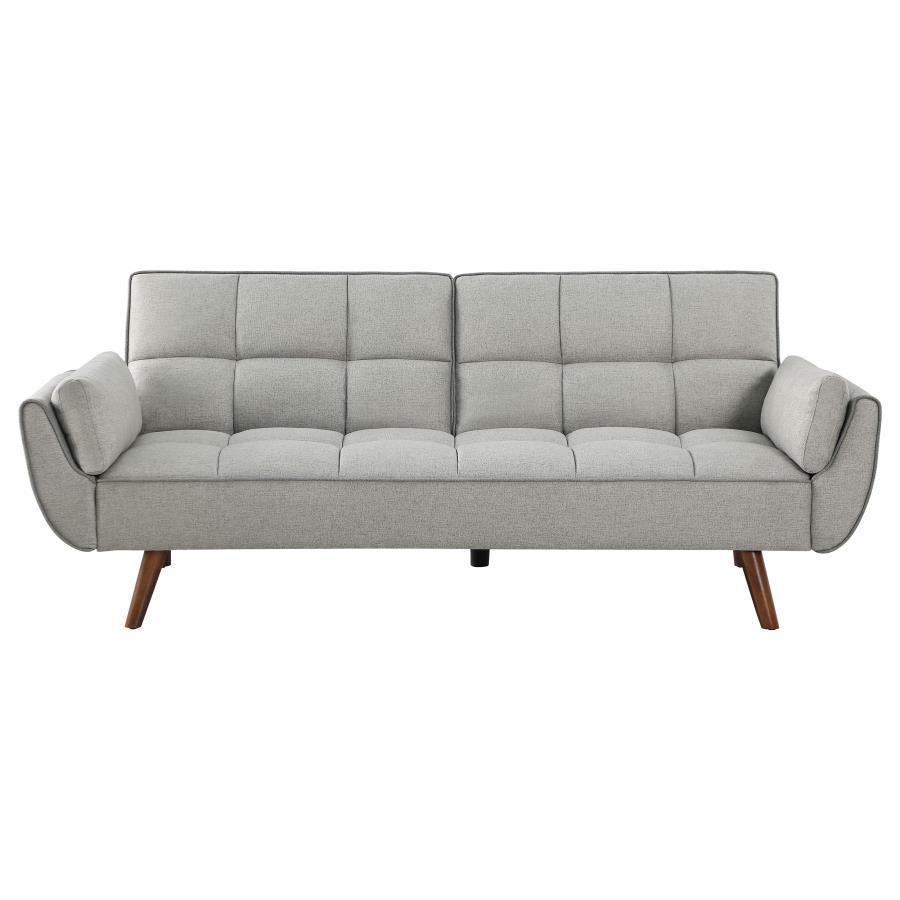 Caufield - Upholstered Tufted Convertible Sofa Bed - Gray Futon Sofa modern furniture Contempo Furniture