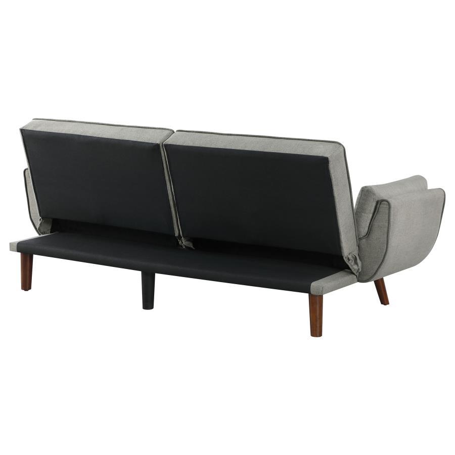 Caufield - Upholstered Tufted Convertible Sofa Bed - Gray Futon Sofa modern furniture Contempo Furniture