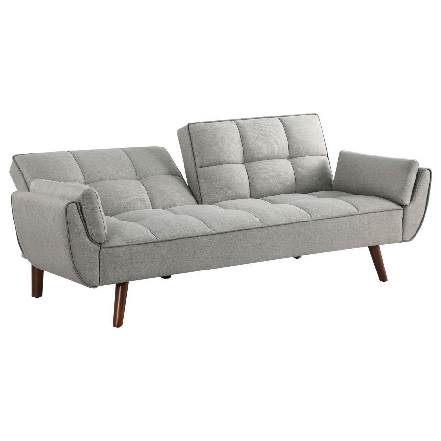 Caufield - Upholstered Tufted Convertible Sofa Bed - Gray Futon Sofa modern furniture Contempo Furniture