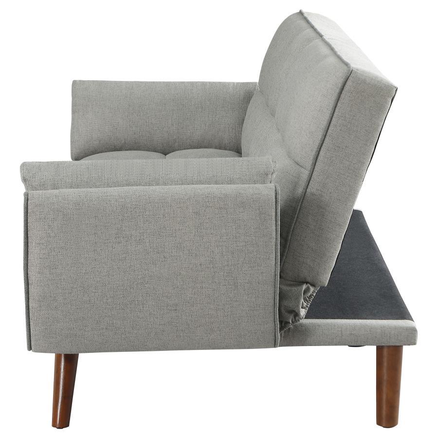 Caufield - Upholstered Tufted Convertible Sofa Bed - Gray Futon Sofa modern furniture Contempo Furniture