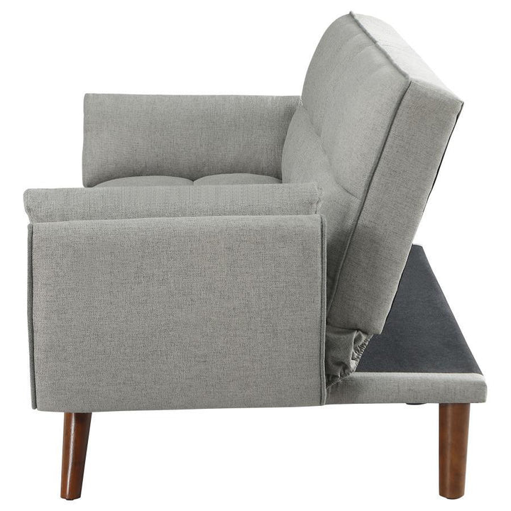 Caufield - Upholstered Tufted Convertible Sofa Bed - Gray Futon Sofa modern furniture Contempo Furniture
