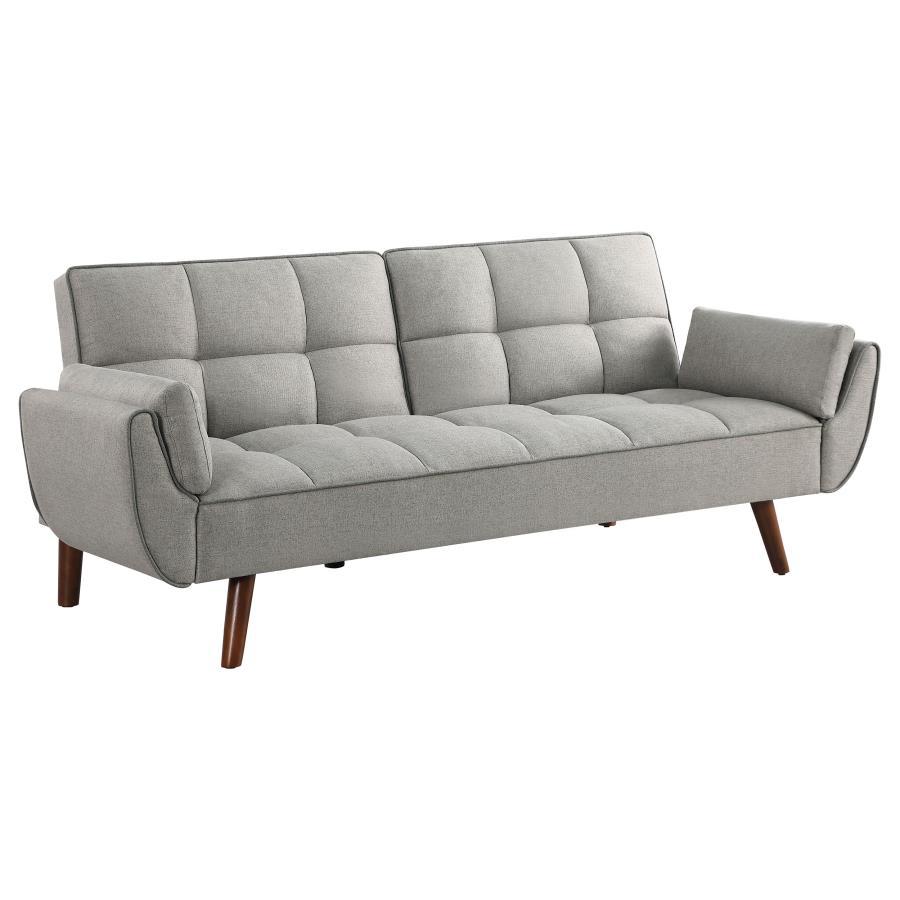 Caufield - Upholstered Tufted Convertible Sofa Bed - Gray Futon Sofa modern furniture Contempo Furniture