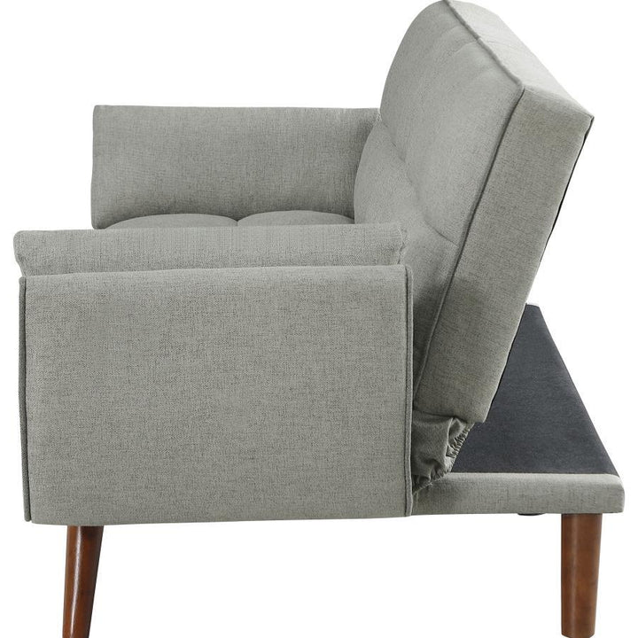 Caufield - Upholstered Tufted Convertible Sofa Bed - Gray Futon Sofa modern furniture Contempo Furniture