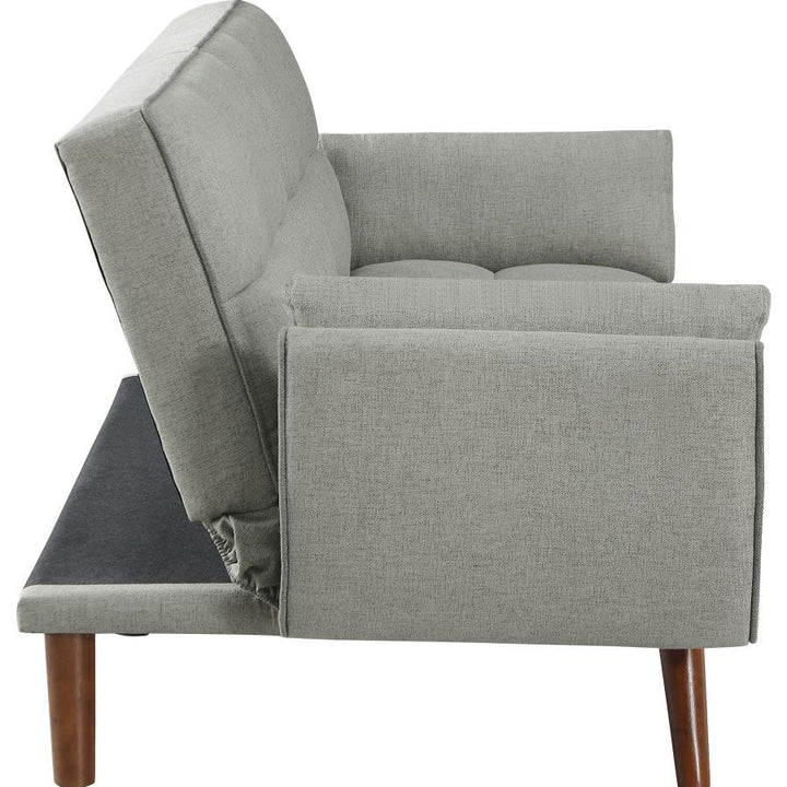 Caufield - Upholstered Tufted Convertible Sofa Bed - Gray Futon Sofa modern furniture Contempo Furniture