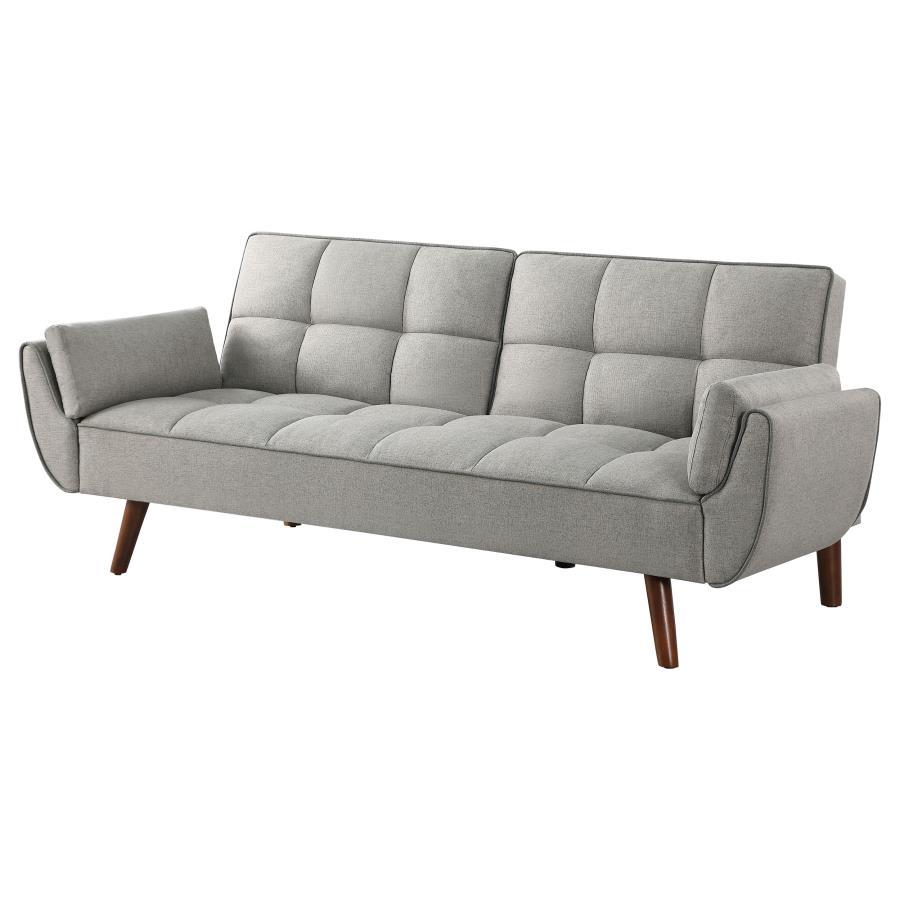 Caufield - Upholstered Tufted Convertible Sofa Bed - Gray Futon Sofa modern furniture Contempo Furniture