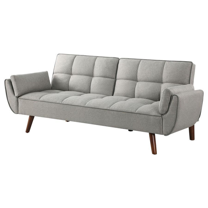 Caufield - Upholstered Tufted Convertible Sofa Bed - Gray Futon Sofa modern furniture Contempo Furniture